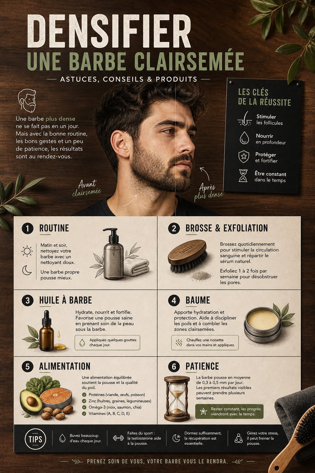 Barbe clairsemée homme densifier astuces conseils
