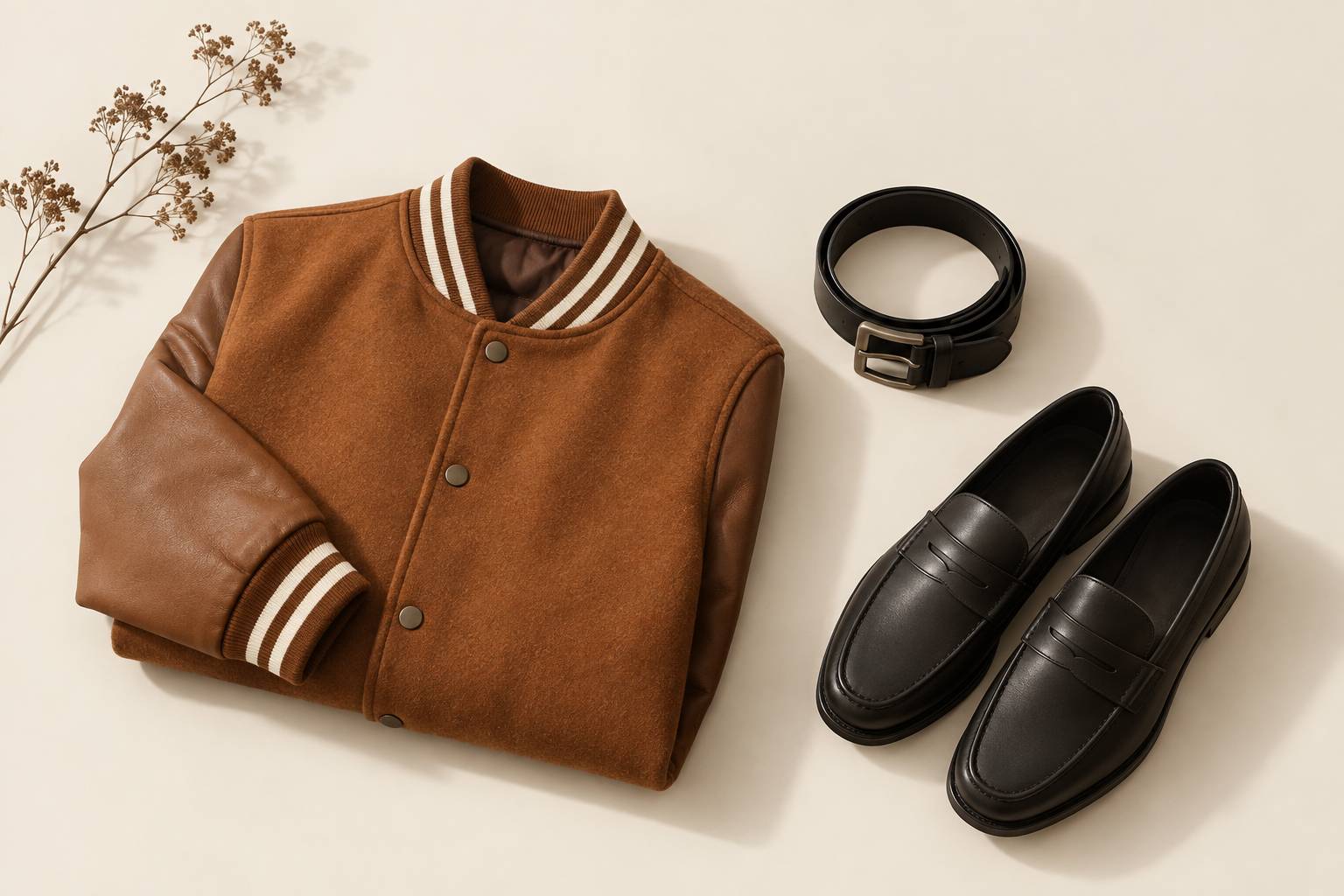 Blouson teddy plie montrant bord-cotes rayes et boutons